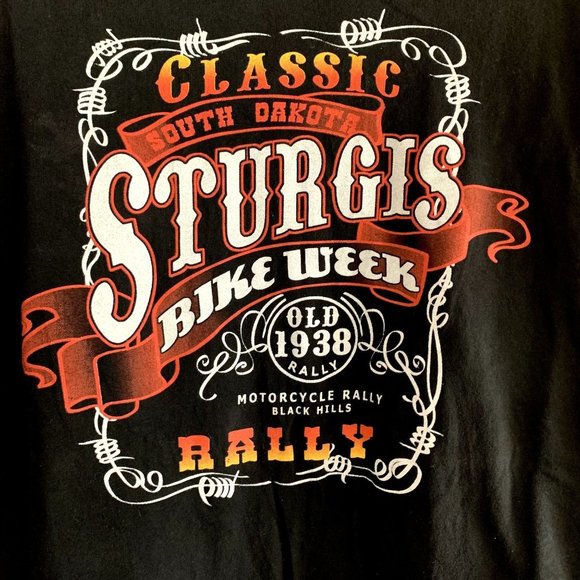 Sturgis South Dakota Classic Graphic XL Motorcycle Bike Week Rally Men's T-Shirt - Picture 1 of 5